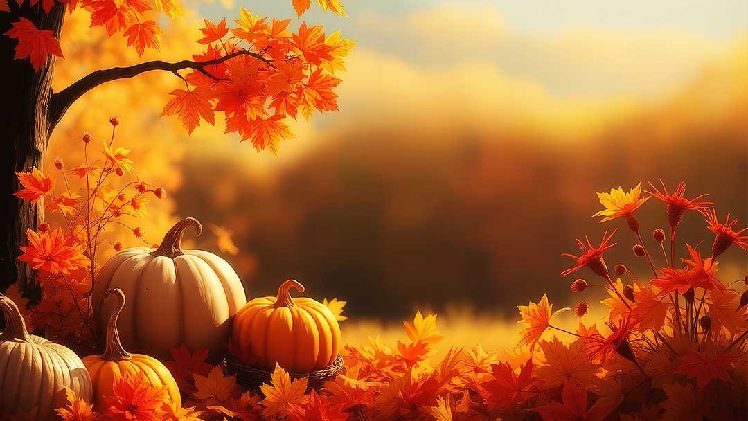 warm toned autumn image illustration for thanksgiving bakcground, wallpaper